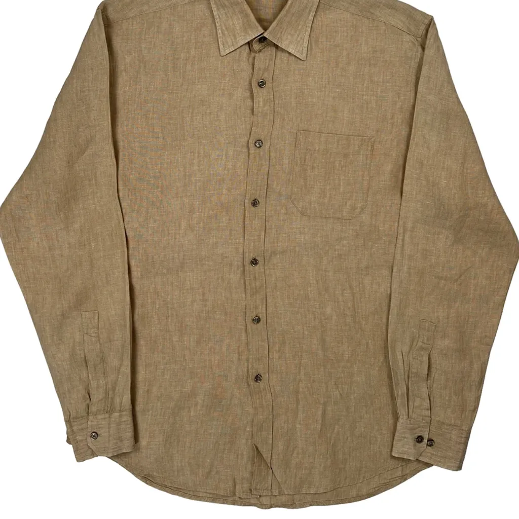 Joseph Abboud Shirt - Large Beige Linen - Image 5