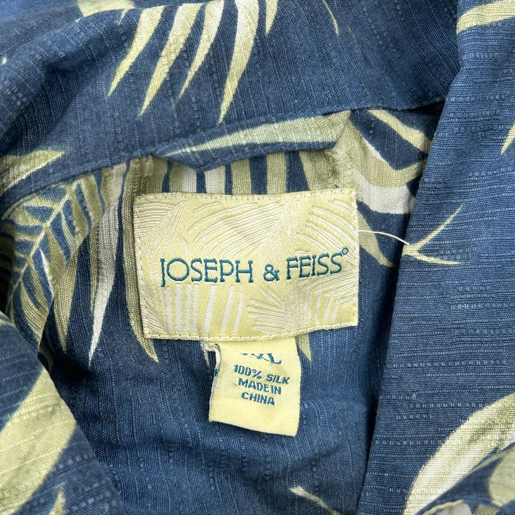 Joseph & Feiss Floral Hawaiian Shirt - 2XL Blue Silk - Image 3