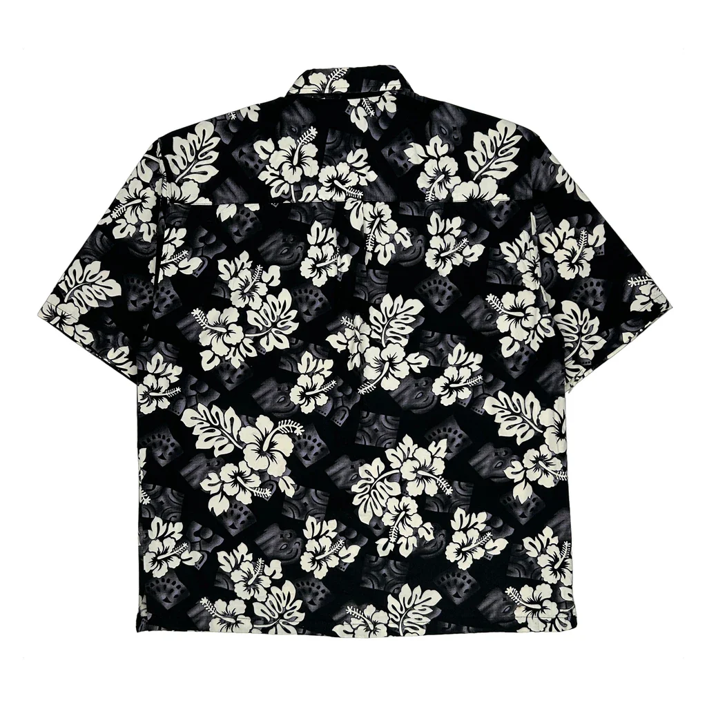 Kai Veikau Floral Hawaiian Shirt - XL Black Cotton - Image 2