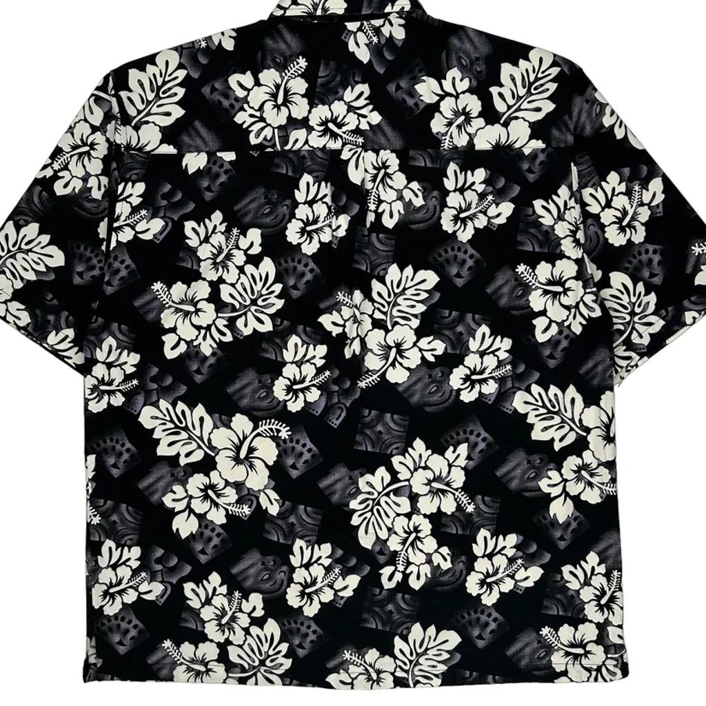 Kai Veikau Floral Hawaiian Shirt - XL Black Cotton - Image 6