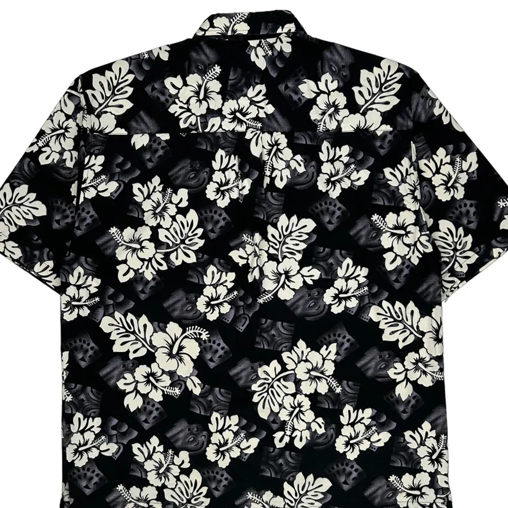 Kai Veikau Floral Hawaiian Shirt - XL Black Cotton - Image 7
