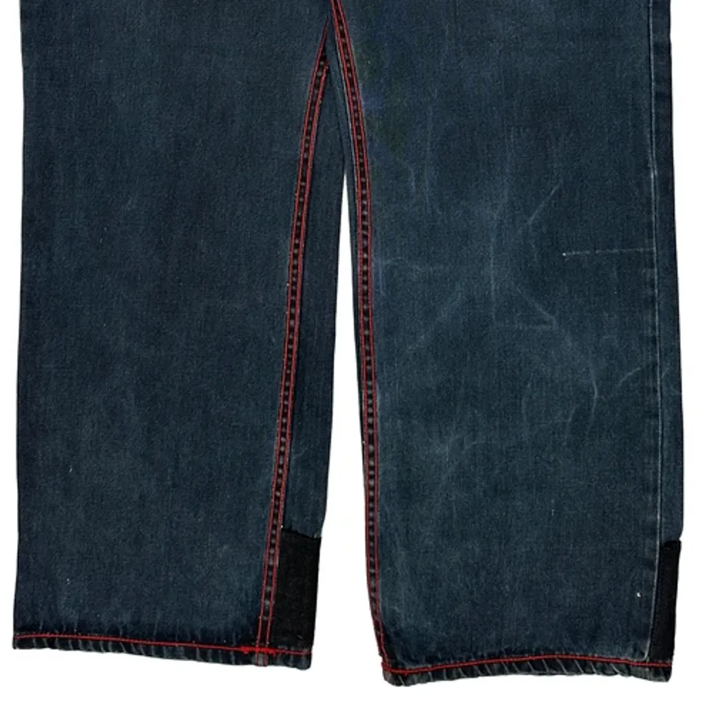 Kanji Baggy Graphic Jeans - 38W 32L Dark Wash Denim - Image 10
