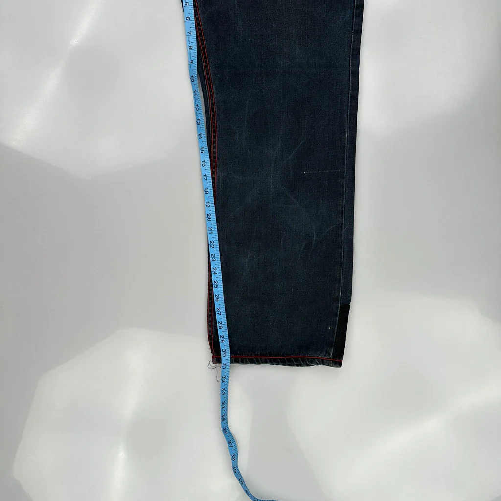 Kanji Baggy Graphic Jeans - 38W 32L Dark Wash Denim - Image 5