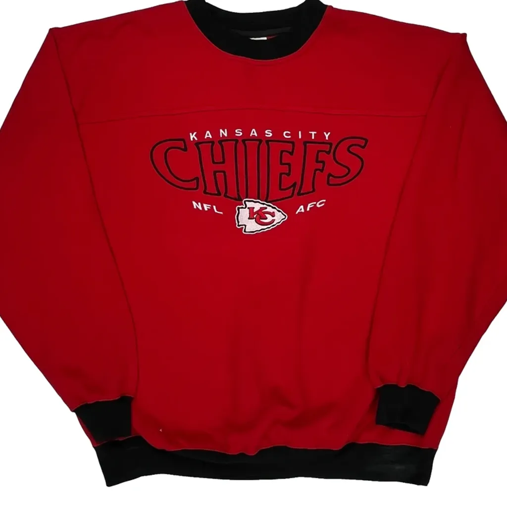 Kansas City Chiefs Lee Sport Football Sweatshirt - Large Red Polyester Blend - Image 5