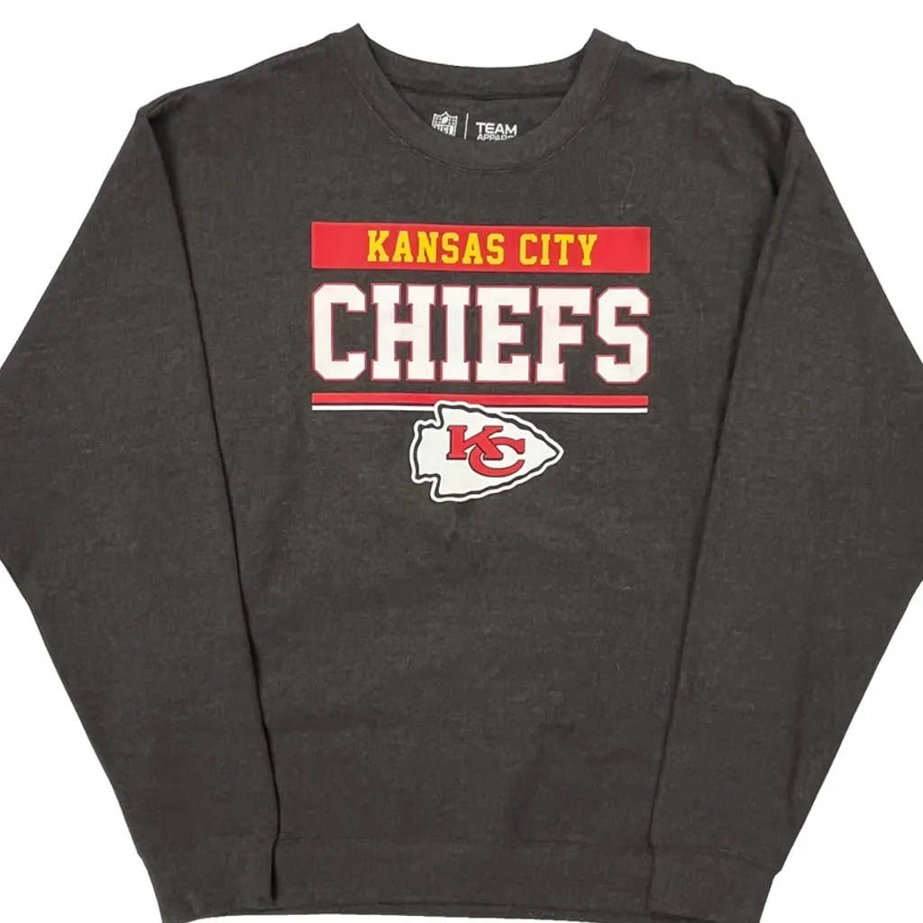 Kansas City Chiefs Nfl Football Sweatshirt - Large Gray Cotton Blend - Image 5