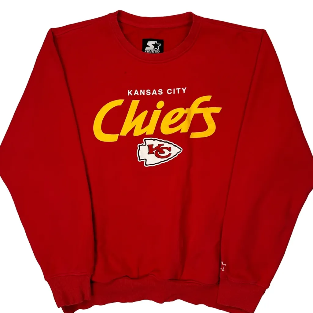 Kansas City Chiefs Starter Nfl Sweatshirt - Large Red Cotton - Image 4
