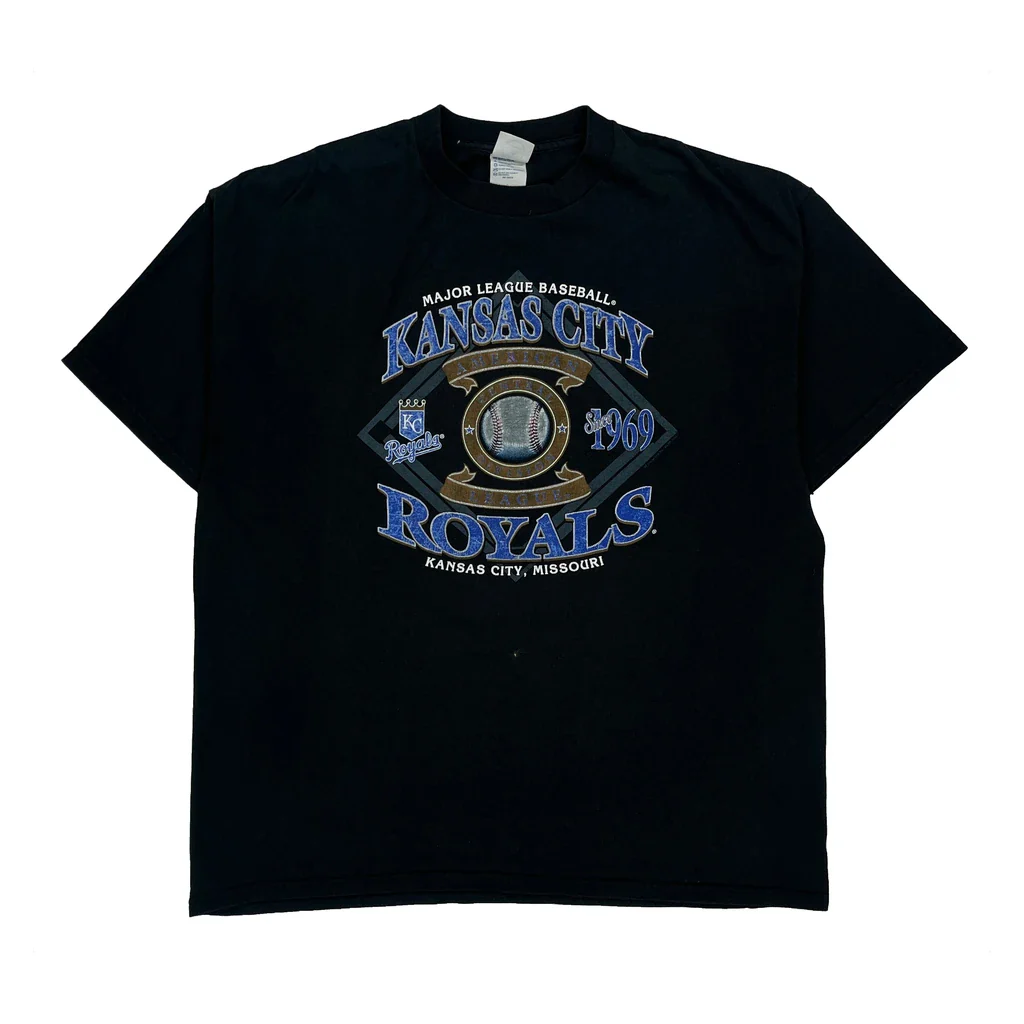 Kansas City Royals Delta Mlb T-Shirt - XL Black Cotton