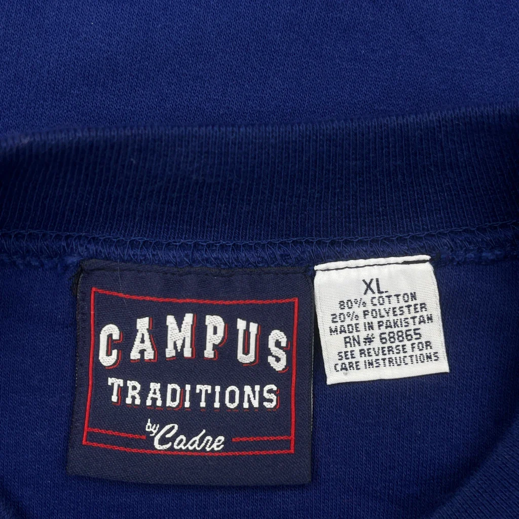 Kansas Jayhawks Cadre College Sweatshirt - XL Blue Cotton Blend - Image 3