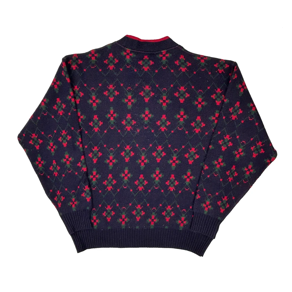 Kappa Argyle Jumper - XL Navy Wool - Image 2
