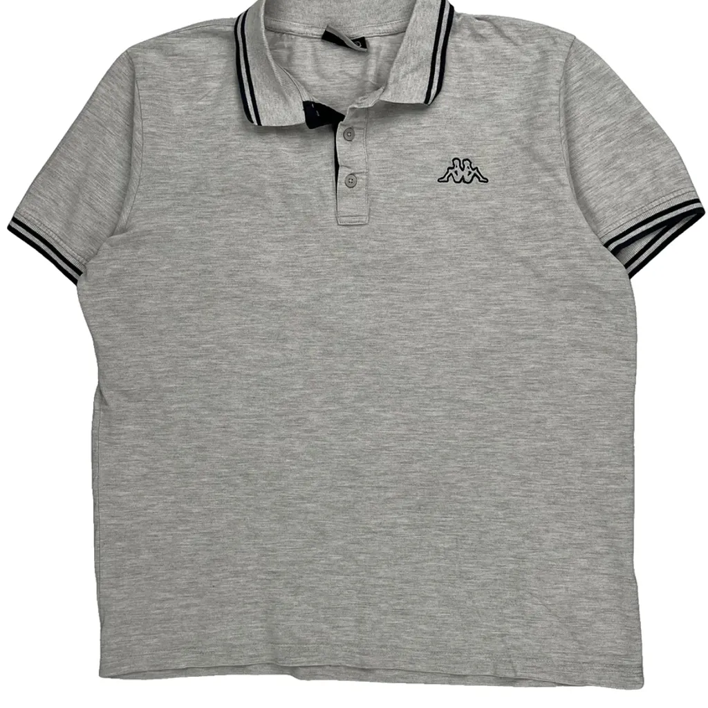Kappa Polo Shirt - Large Grey Cotton - Image 4