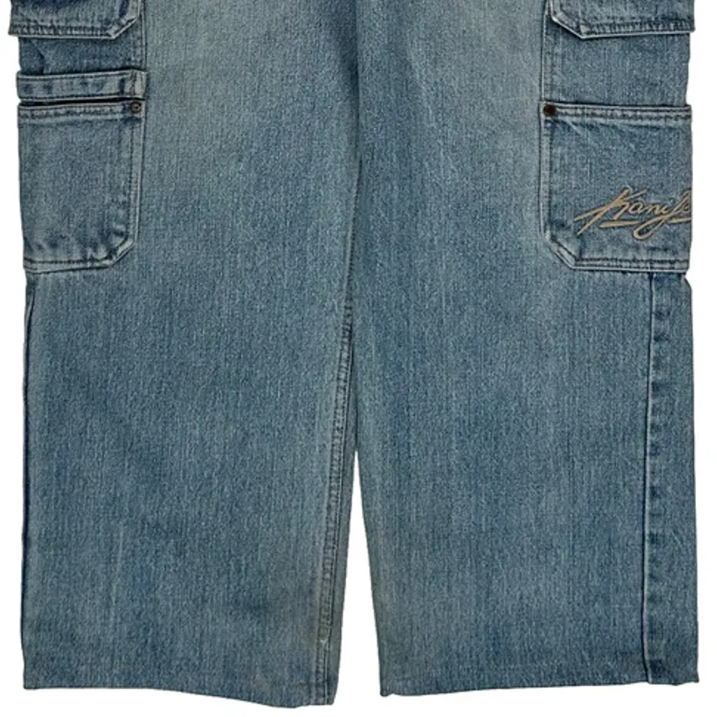 Karl Kani Baggy Cargo Jeans - 35W 28L Blue Cotton - Image 10
