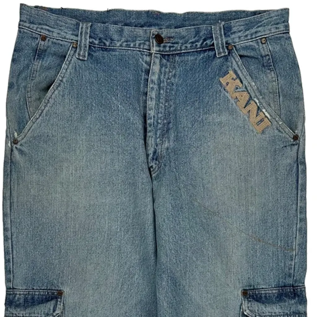 Karl Kani Baggy Cargo Jeans - 35W 28L Blue Cotton - Image 9