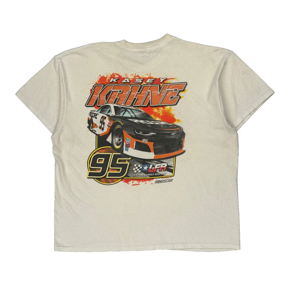 Kasey Kahne Nascar T-Shirt - Medium Cream Cotton - Image 2