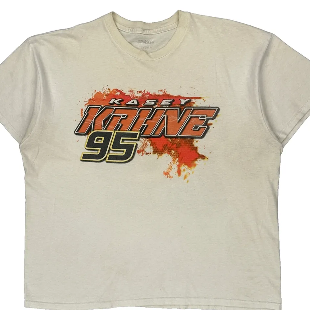 Kasey Kahne Nascar T-Shirt - Medium Cream Cotton - Image 4