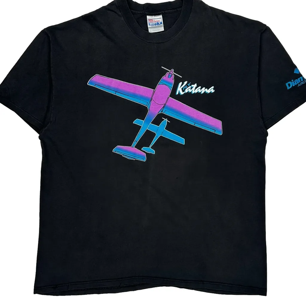 Katana Hanes Single Stitch T-Shirt - 2XL Black Cotton - Image 4
