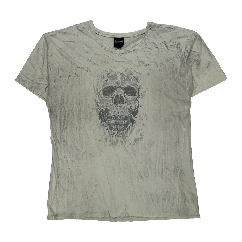 Kauai Harley Davidson Graphic T-Shirt - XL White Cotton