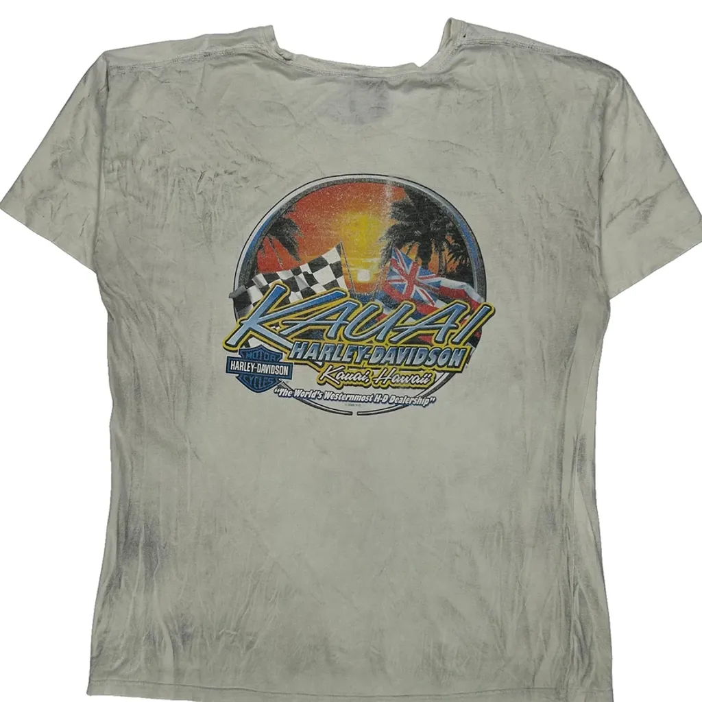Kauai Harley Davidson Graphic T-Shirt - XL White Cotton - Image 6