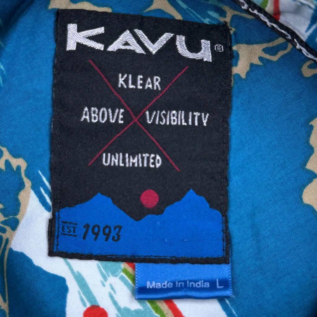 Kavu Hawaiian Shirt - Large Blue Cotton - Image 3