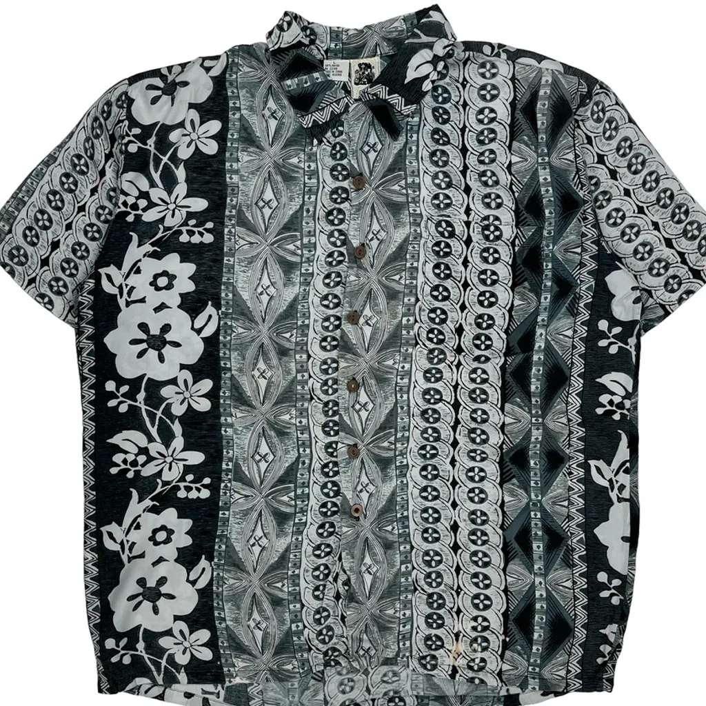 Kennington Floral Hawaiian Shirt - Large Black Viscose - Image 4