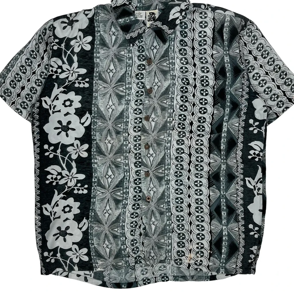 Kennington Floral Hawaiian Shirt - Large Black Viscose - Image 5