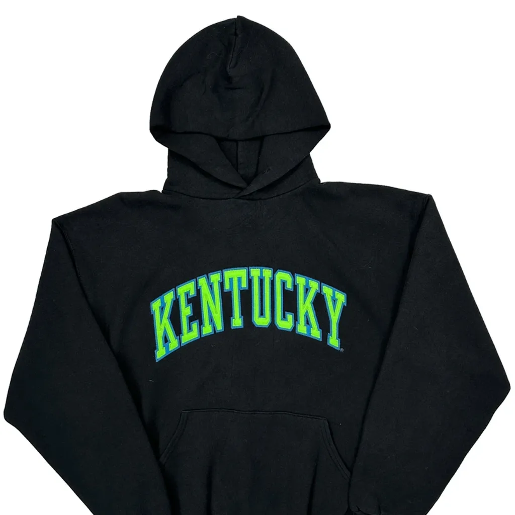 Kentucky Russell Athletic College Hoodie - Large Black Cotton - Image 4