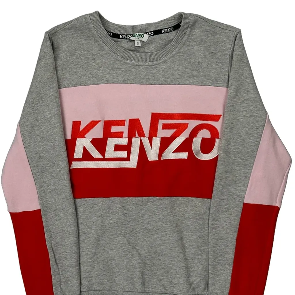 Kenzo Spellout Sweatshirt - Small Grey Cotton - Image 4