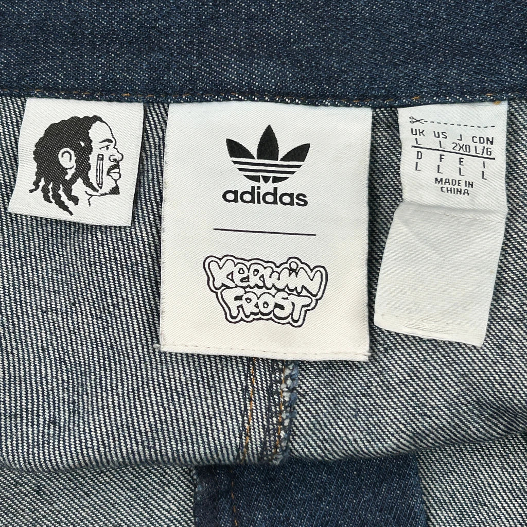 Kerwin Frost Adidas Baggy Graphic Denim Shorts - 38W 10L Blue Denim - Image 6