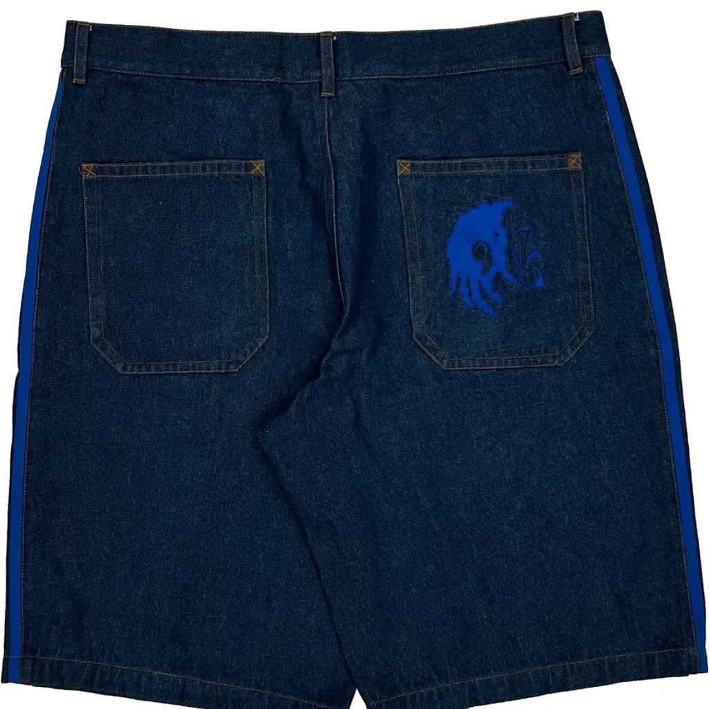 Kerwin Frost Adidas Baggy Graphic Denim Shorts - 38W 10L Blue Denim - Image 8
