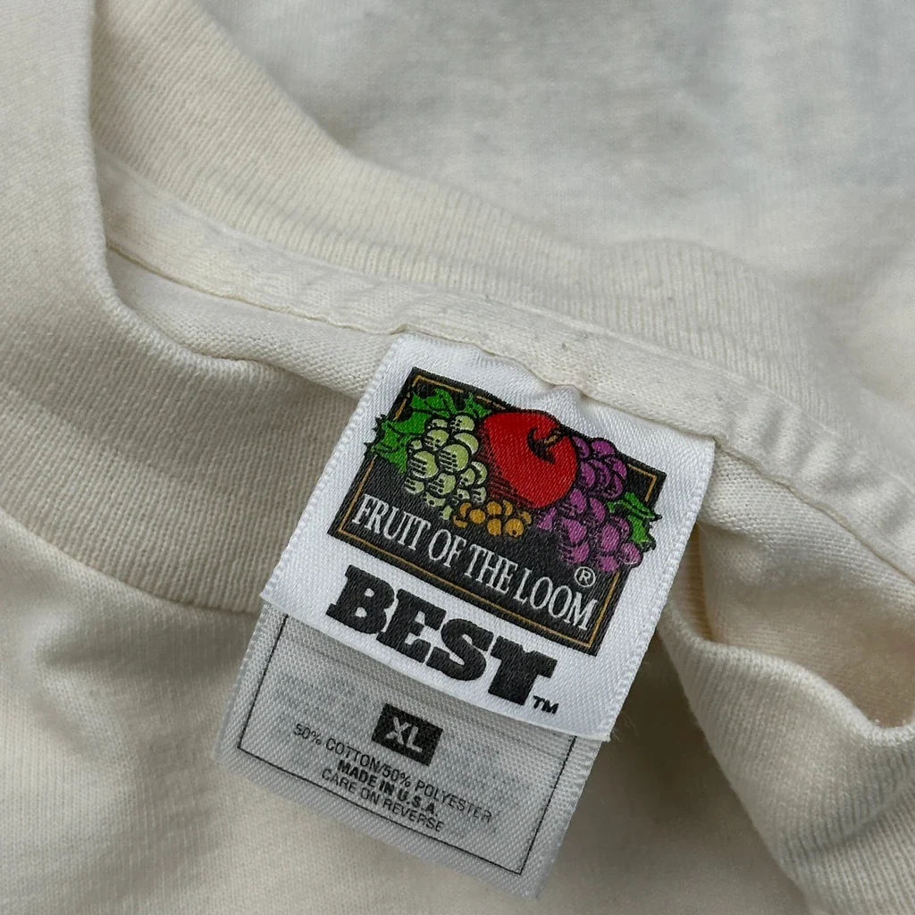 Kewpiesta 1996 Fruit Of The Loom Single Stitch T-Shirt - XL Cream Cotton Blend - Image 3
