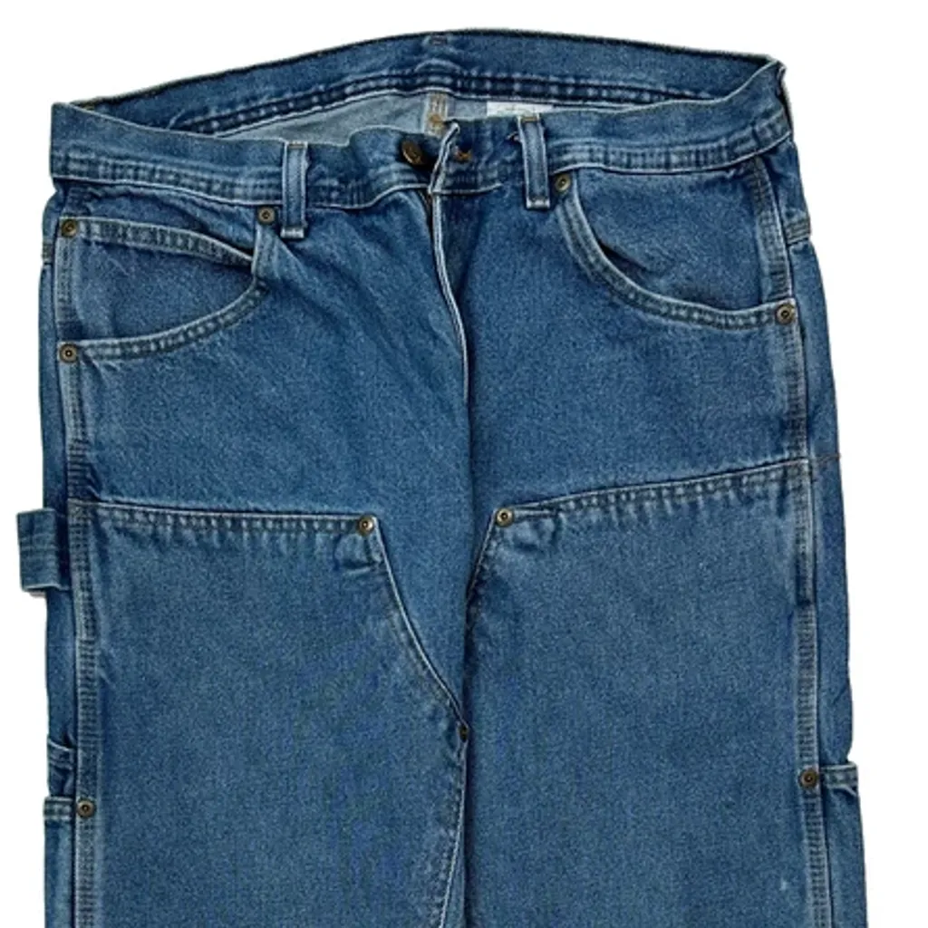 Key Double Knee Carpenter Jeans - 32W 33L Blue Cotton - Image 10