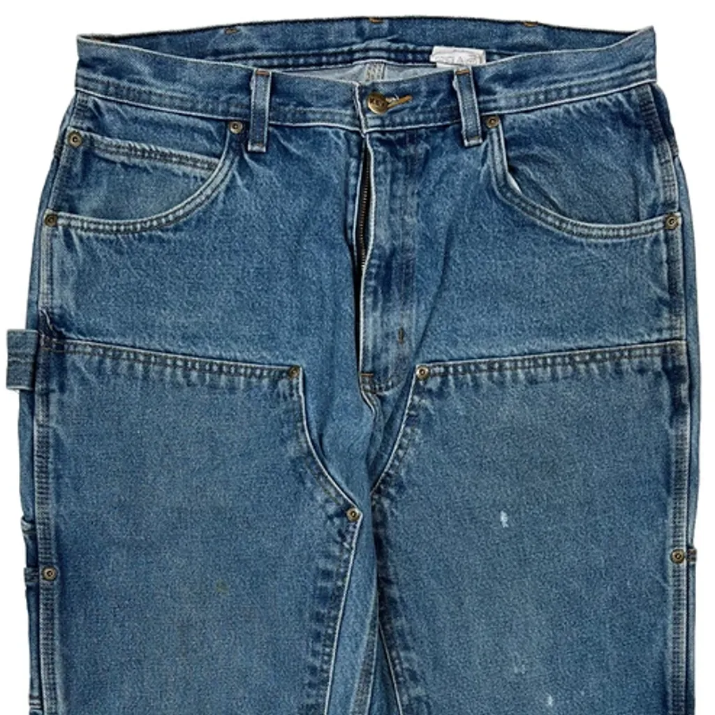 Key Double Knee Carpenter Jeans - 32W 30L Blue Cotton - Image 10