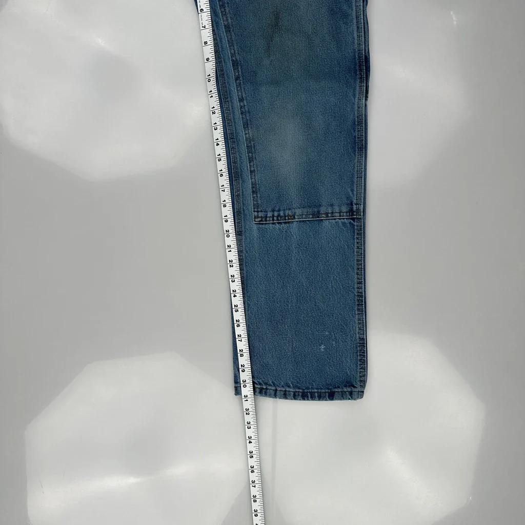Key Double Knee Carpenter Jeans - 32W 31L Blue Cotton - Image 5
