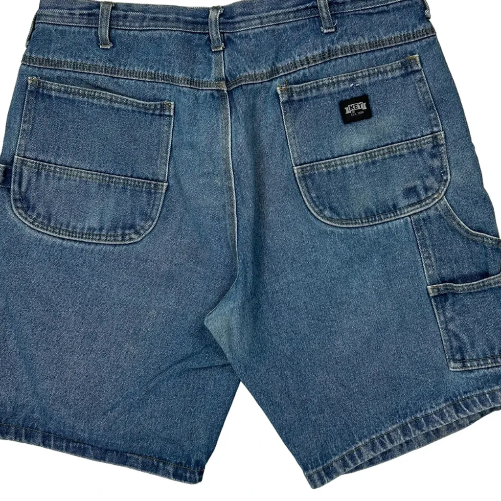Key Denim Shorts - 34W 10L Blue Denim - Image 7