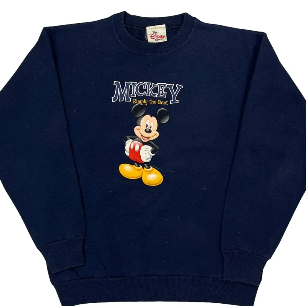 Kids Disney Mickey Mouse Sweatshirt - Large Navy Cotton - Image 4