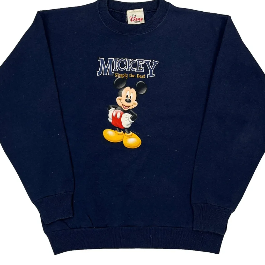 Kids Disney Mickey Mouse Sweatshirt - Large Navy Cotton - Image 5