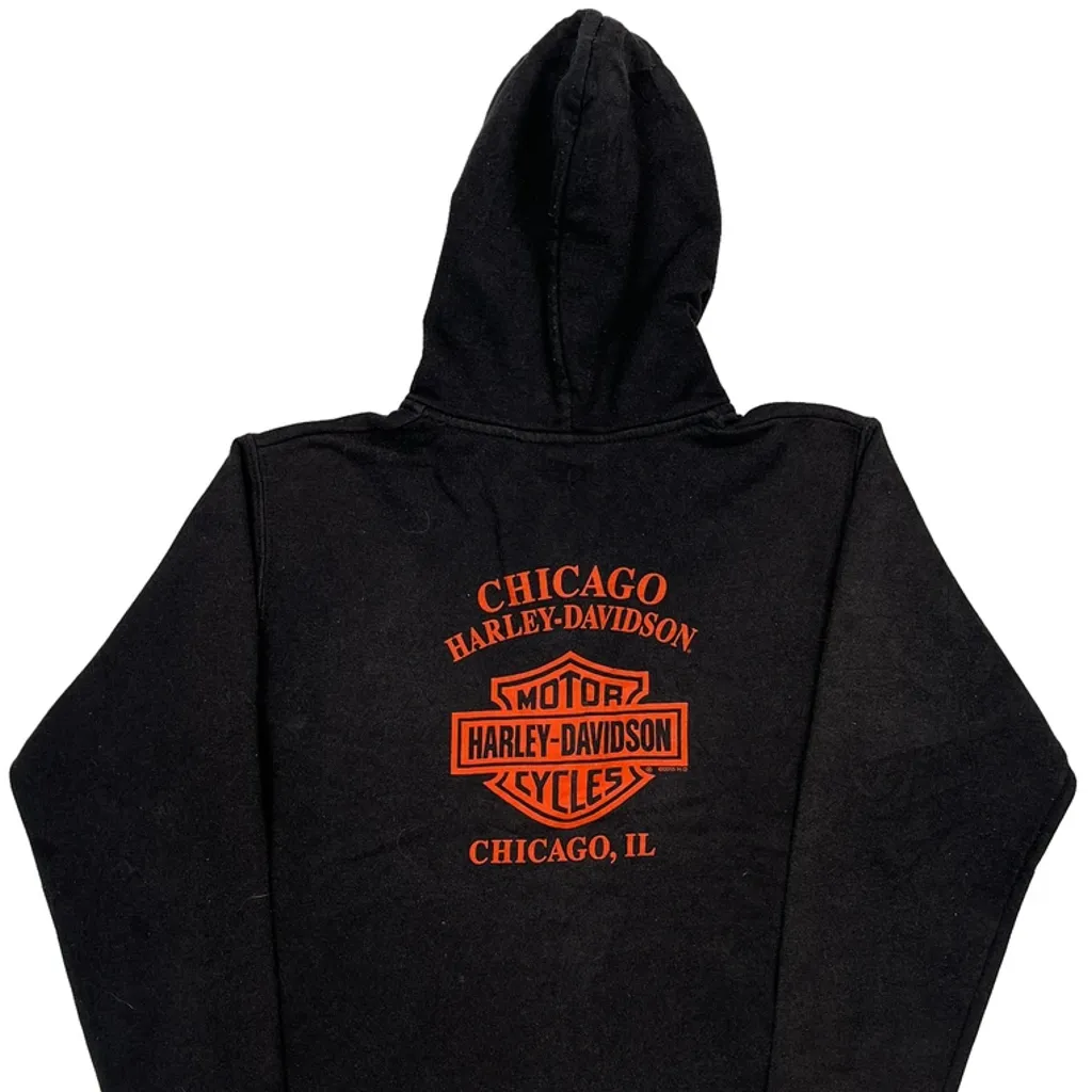 Kids Harley Davidson Chicago Hoodie - Medium Black Cotton - Image 6