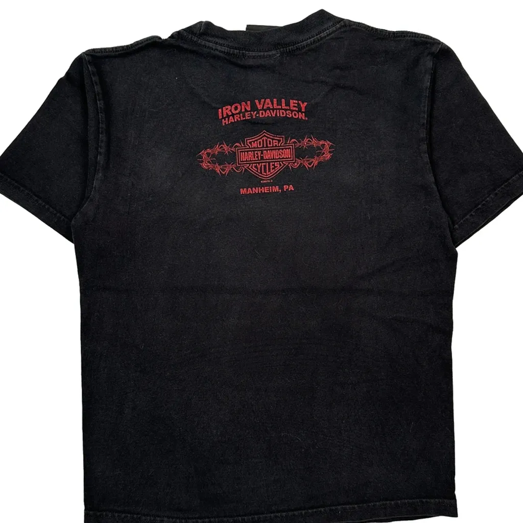 Kids Harley Davidson Iron Valley T-Shirt - Medium Black Cotton - Image 6