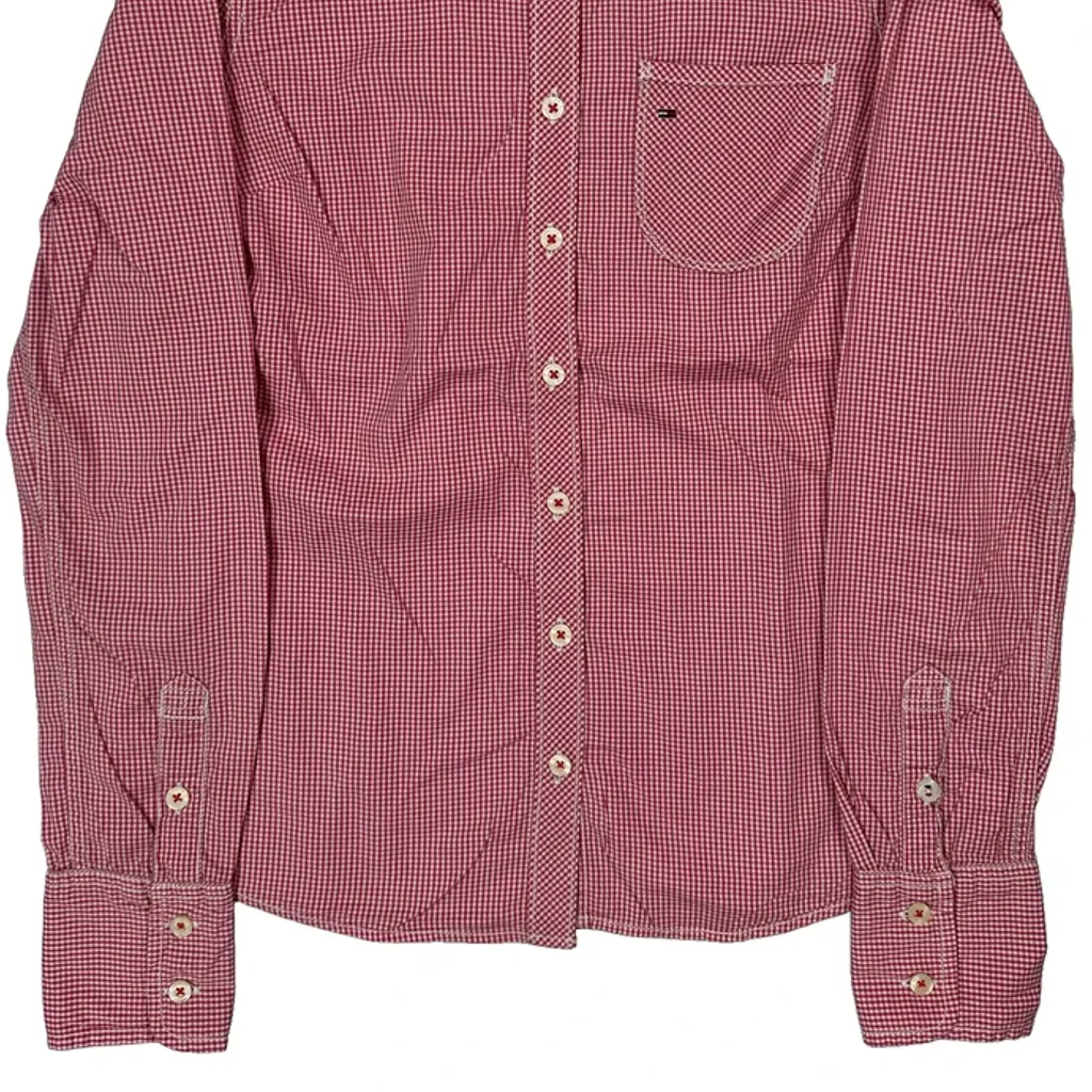 Kids Hilfiger Denim Checked Shirt - Small Red Cotton - Image 4