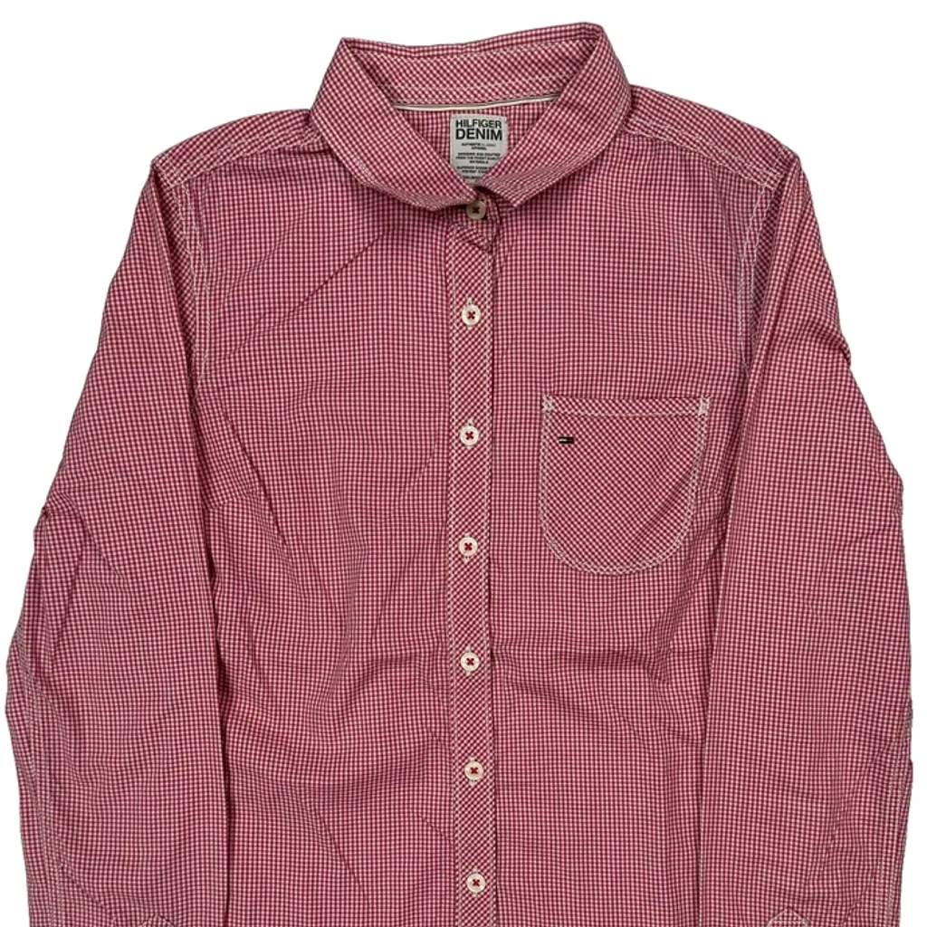 Kids Hilfiger Denim Checked Shirt - Small Red Cotton - Image 5