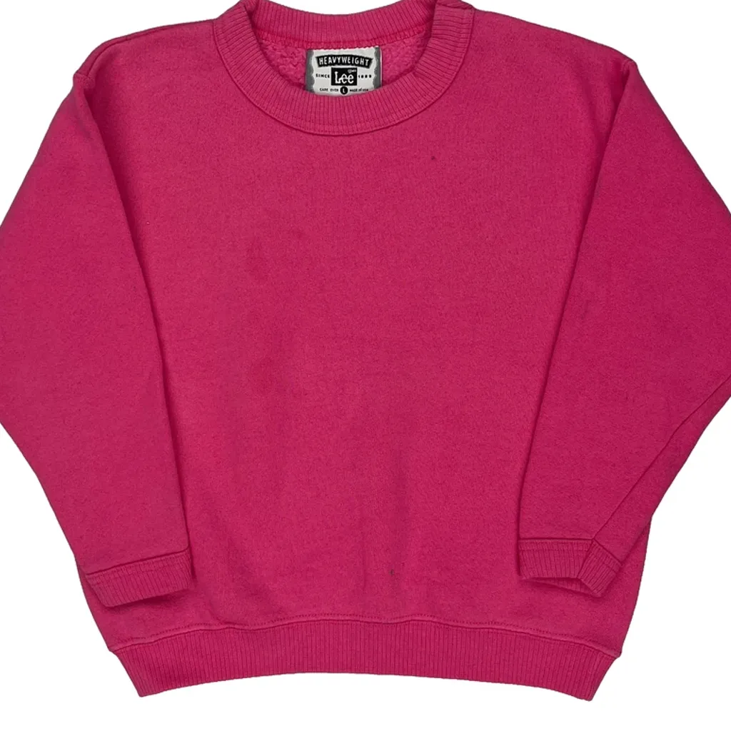 Kids Lee Sweatshirt - Large Pink Cotton - Image 4