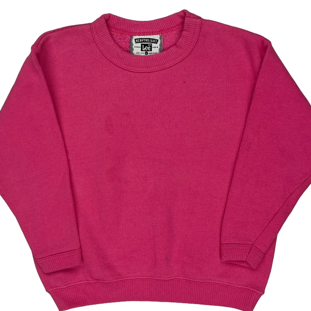 Kids Lee Sweatshirt - Large Pink Cotton - Image 5