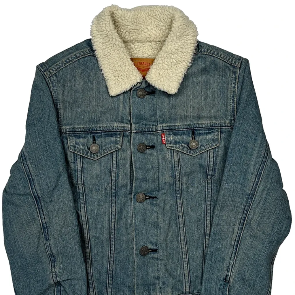 Kids Levis Denim Jacket - Small Blue Cotton - Image 4
