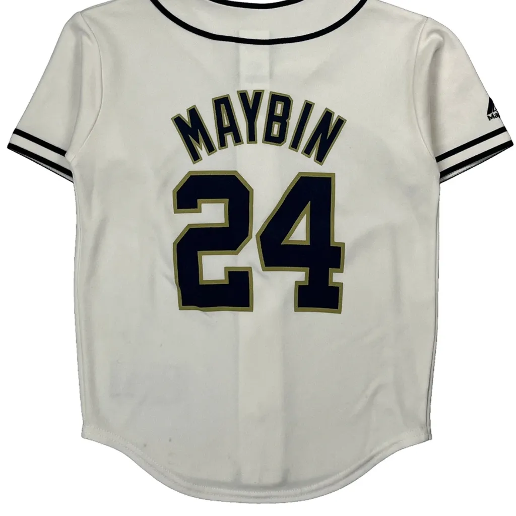 Kids Majestic Padres Jersey - Small White Polyester - Image 6