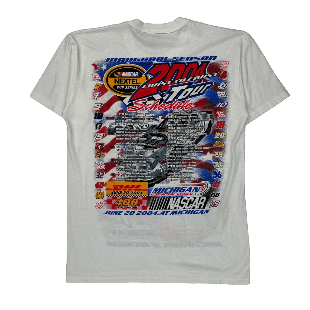 Kids Nascar Nextel Cup Series T-Shirt - Large White Cotton Blend - Image 2