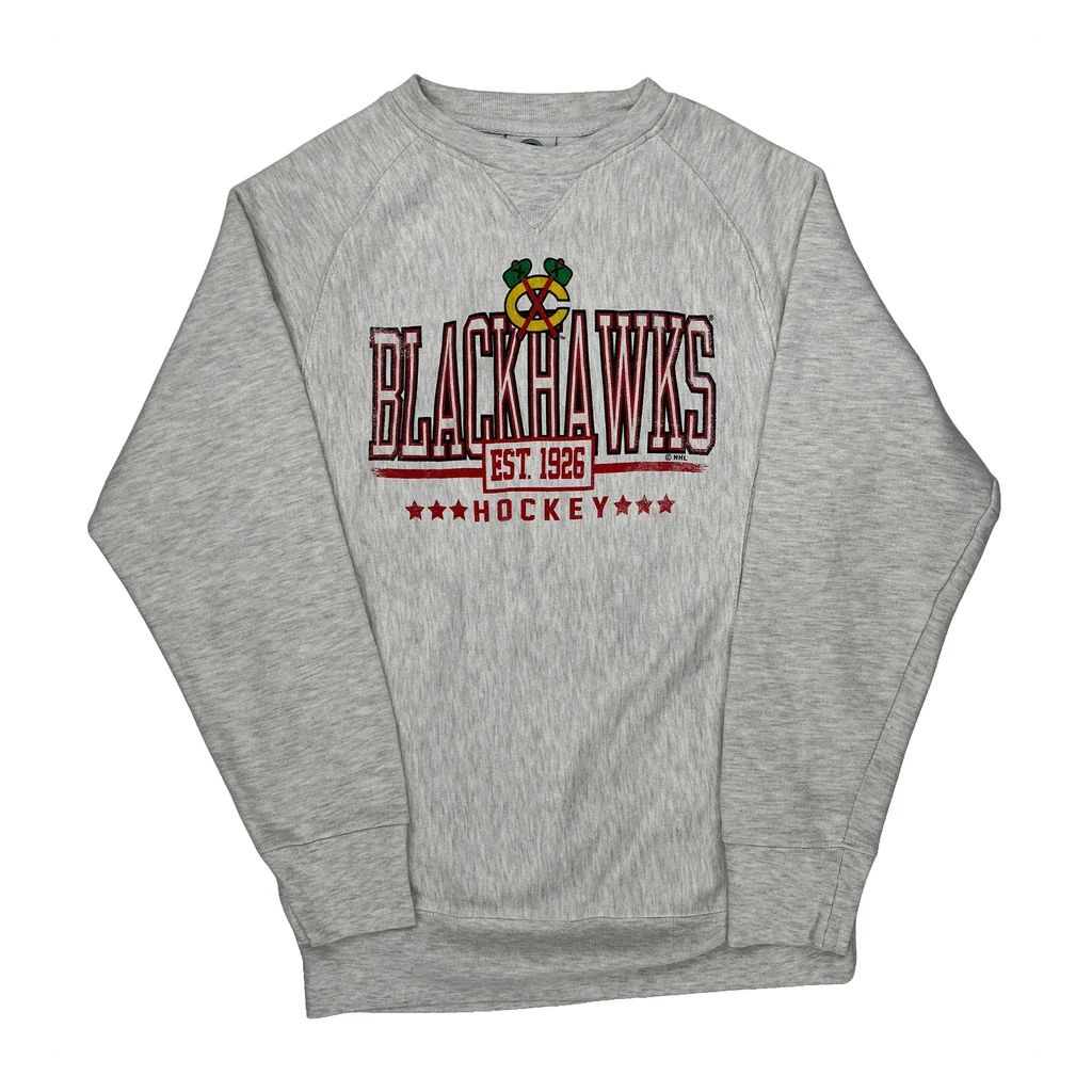Kids Nfl Blackhawks Sweatshirt - Small Gray Cotton Blend