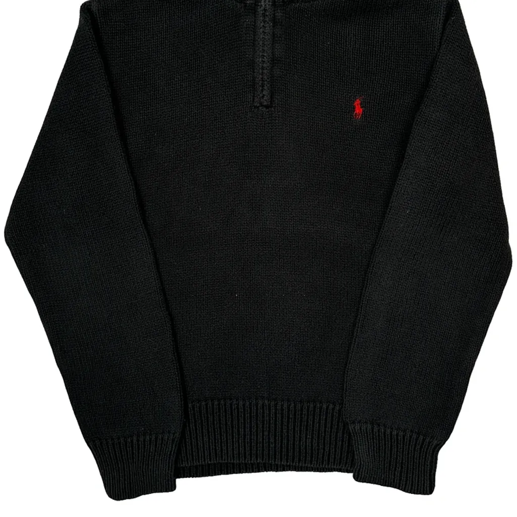 Kids Polo By Ralph Lauren 1/4 Zip - Small Black Cotton - Image 4