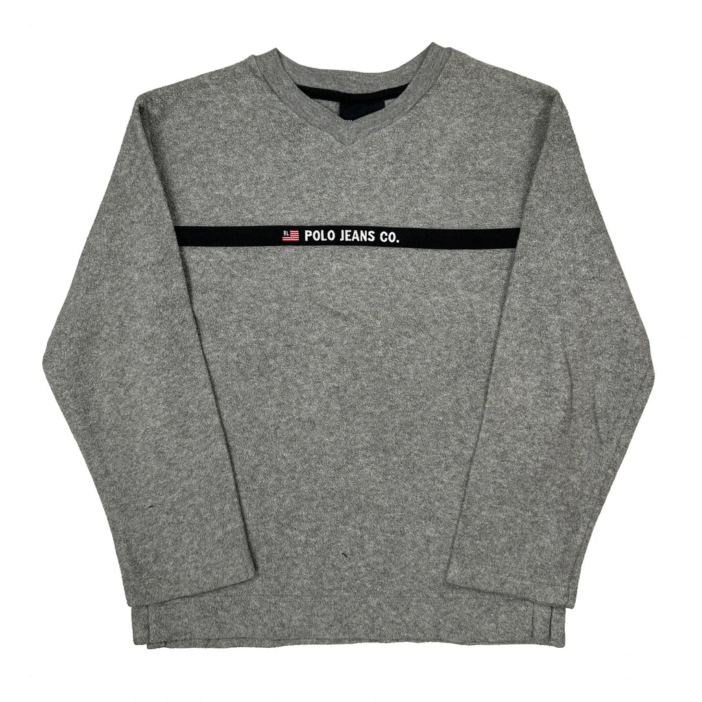 Kids Ralph Lauren Long Sleeve T-Shirt - Small Gray Polyester