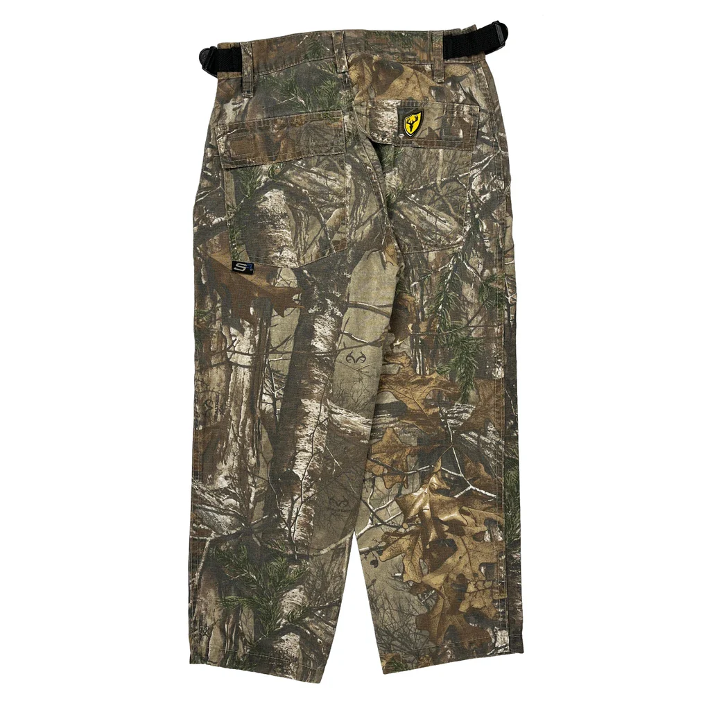 Kids Realtree Camo Cargo Trousers - Small Camo Cotton Blend - Image 2