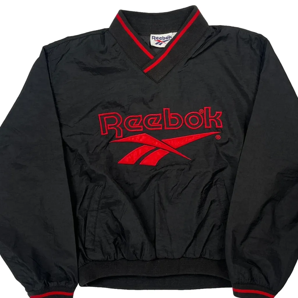 Kids Reebok Spellout Windbreaker - Medium Black Nylon - Image 4