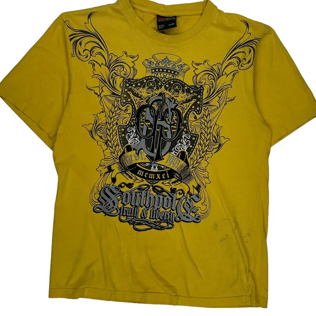 Kids Southpole Graphic T-Shirt - XL Yellow Cotton - Image 4